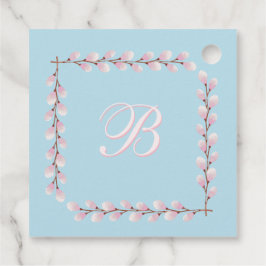 Magnolia Collection Spun Sugar Blue Background Fav Gåvor Etiketter