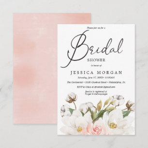 Magnolia Cotton Inbjudningskort för möhippan Card