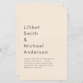 Magnolia Cream Modern Bröllop Typography