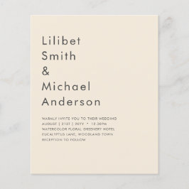 Magnolia Cream Modern Bröllop Typography Flygblad