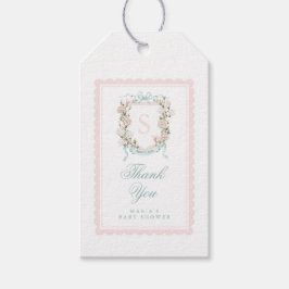 Magnolia Crest Favor Tag | Pink Scalloped Bow Presentetikett