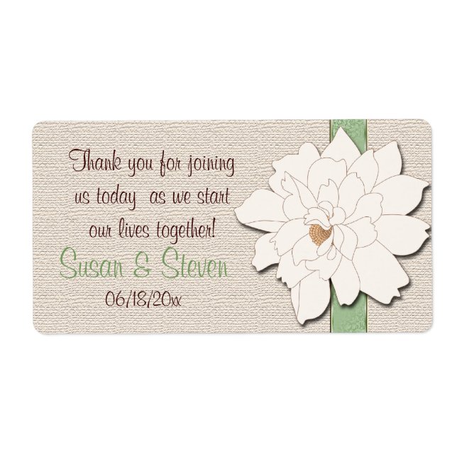Magnolia Dreams Favor Sticker Fraktsedel (Framsidan)