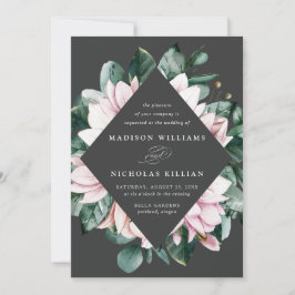 Magnolia & Eucalyptus | Blommig Ram Bröllop Inbjudningar
