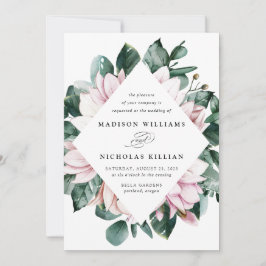 Magnolia & Eucalyptus | Blommig Ram Bröllop Inbjudningar