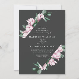 Magnolia & Eucalyptus | Blommig Ram Bröllop Inbjudningar
