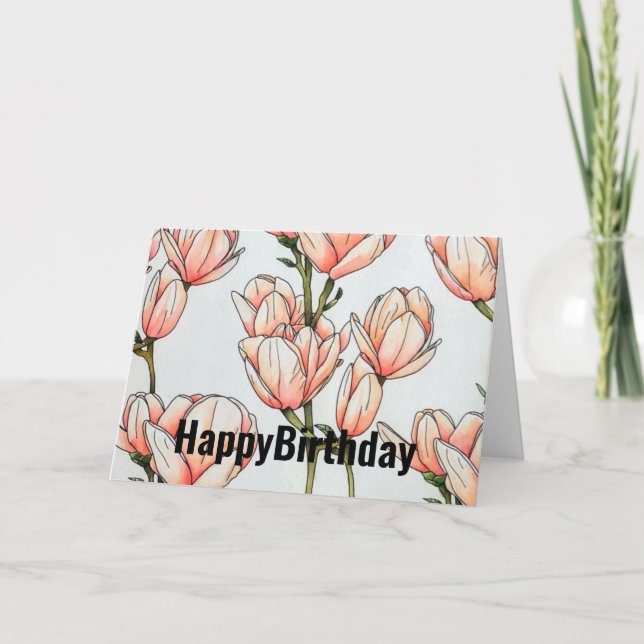 Magnolia-färgkort för färgkonst helgkort (Framsida)