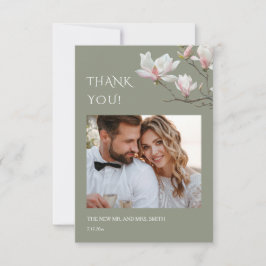 Magnolia Fine Art Flowers Wedding Thank You Card Tack Kort