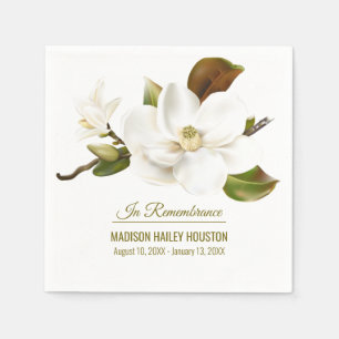 Magnolia Flower Funeral Memorial Pappersservett