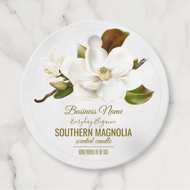 Magnolia Flower Gåvor Etiketter (Framsida)