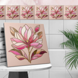 Magnolia Flower Mosaic Ceramic Tile Kakelplatta
