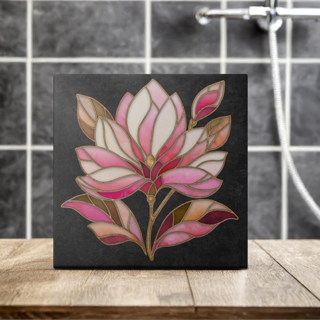 Magnolia Flower Mosaic Ceramic Tile Kakelplatta (Skapare uppladdad)