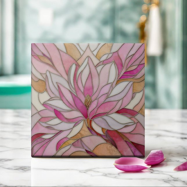 Magnolia Flower Mosaic Ceramic Tile Kakelplatta (Skapare uppladdad)