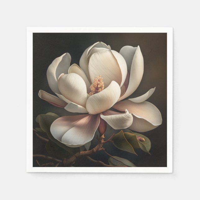 Magnolia Flower Pappersservett (Framsidan)