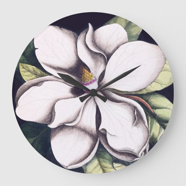 Magnolia Flower Stor Klocka (Framsida)