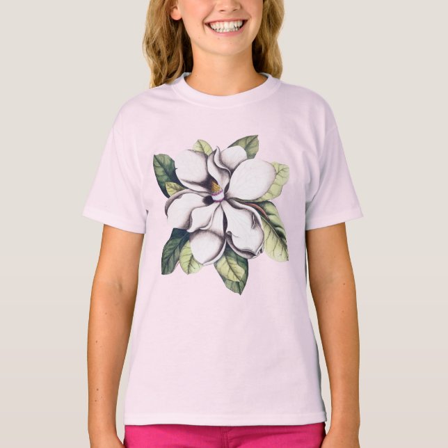 Magnolia Flower T Shirt (Framsida)