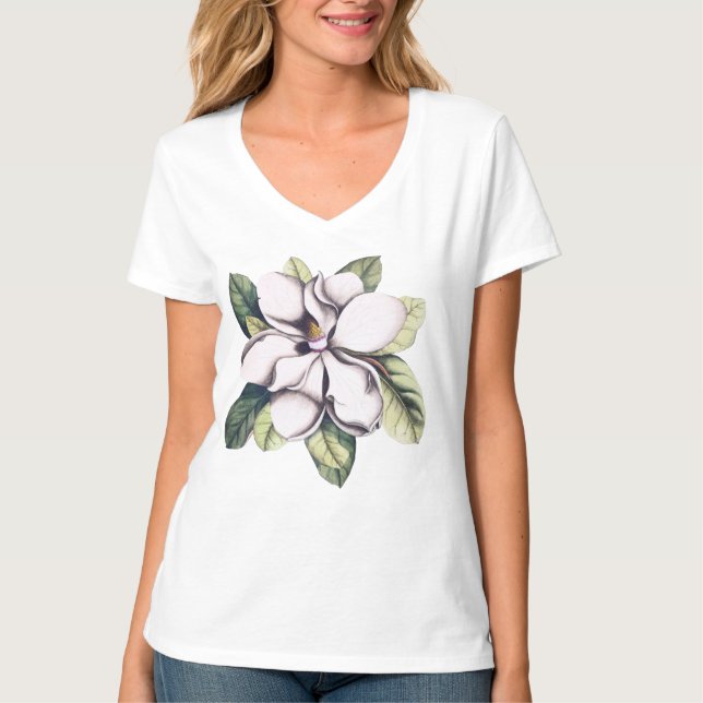Magnolia Flower T Shirt (Framsida)