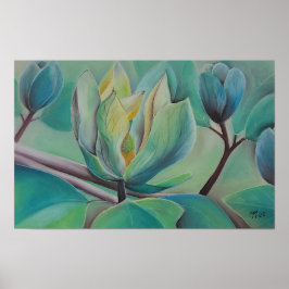 Magnolia Flower Wall Art | Botanical Poster | Soft