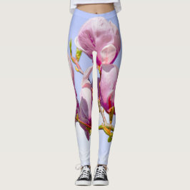 Magnolia Flowers Blommigt Botanical Blommar Chic Leggings