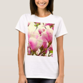Magnolia Flowers Blommigt Botanical Blommar Chic T Shirt