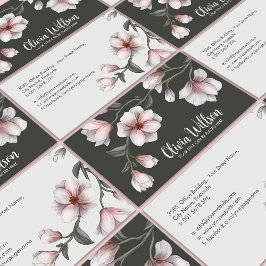 Magnolia Flowers Illustration Visitkort
