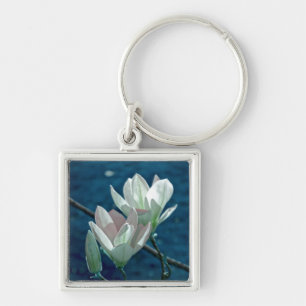 Magnolia Fyrkantig Silverfärgad Nyckelring