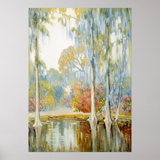 Magnolia Gardens av Alfred Hutty Poster (Framsidan)
