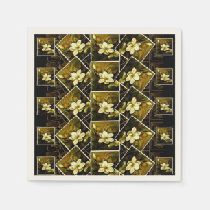 Magnolia Grandiflora Elegant Framed Mashup Napkins Pappersservett