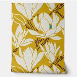 Magnolia graphic in mustard pattern