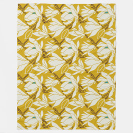 Magnolia graphic in mustard pattern fleecefilt