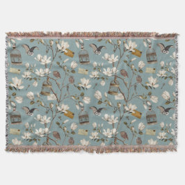 Magnolia Grove with Owls in Duck egg blue Filt