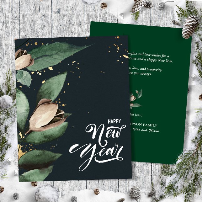 Magnolia Guld Confetti | Flat från Gott nytt år Julkort (Skapare uppladdad)