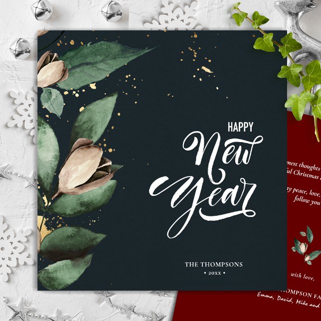 Magnolia Guld Confetti | GOTT NYTT ÅR Julkort (Skapare uppladdad)
