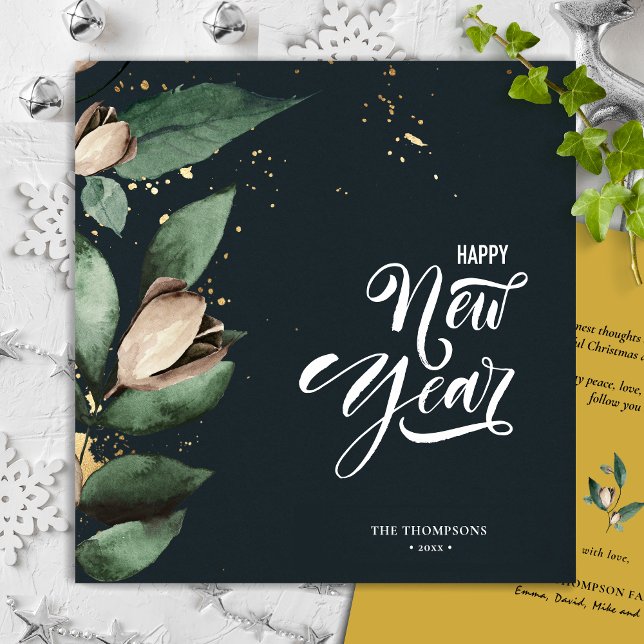 Magnolia Guld Confetti | GOTT NYTT ÅR Julkort (Skapare uppladdad)