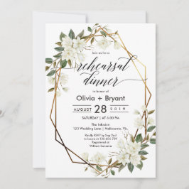 Magnolia guld geometric ram rehearsal Middag Inbjudningar