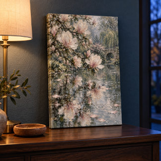 Magnolia i regn Canvastryck