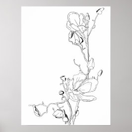 Magnolia-kontur Poster