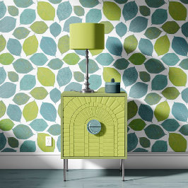 Magnolia Leaf Apple Green Teal Aqua Blue