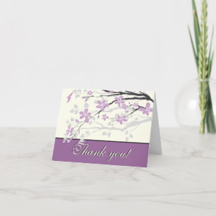 Magnolia lila blommor bröllop Tacksamhetskort Tack Kort