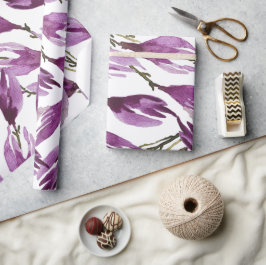 Magnolia Lila Violett Akvarell Presentpapper