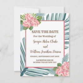 Magnolia Lilies Bouquet Bröllop spara datum Inbjudningar