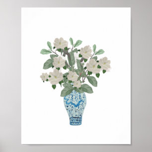 Magnolia Magnolias Dragon Blue Ginger Burk Burk Poster