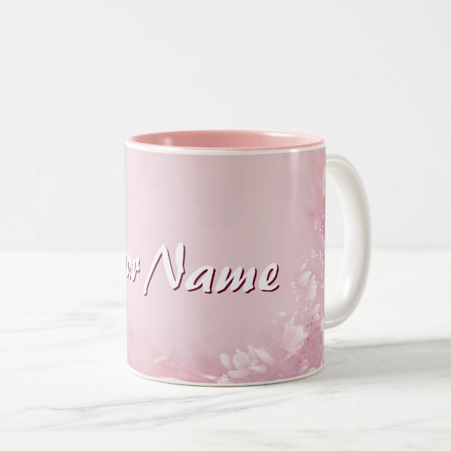Magnolia med ditt namn Två-Tonad mugg (Framsida höger)