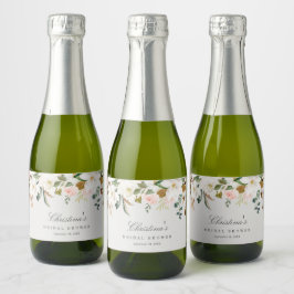 Magnolia Mini Gnistrande Vino Etiketter för Flasko