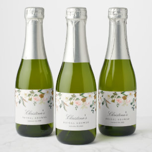 Magnolia Mini Gnistrande Vino Etiketter för Flasko