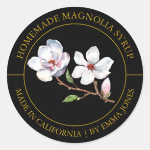 Magnolia Modern-etikett Runt Klistermärke