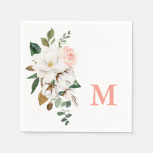 Magnolia Monogram Möhippa Cocktail Napkins Pappersservett