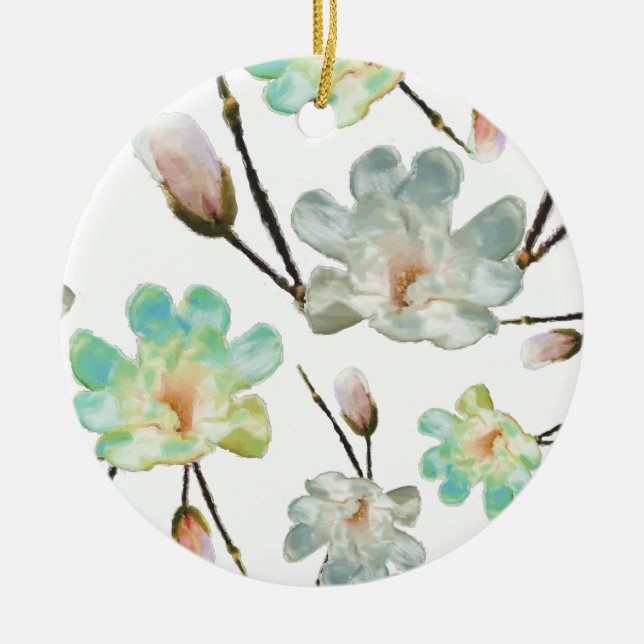 Magnolia Mönster Circle Ornament (Framsidan)