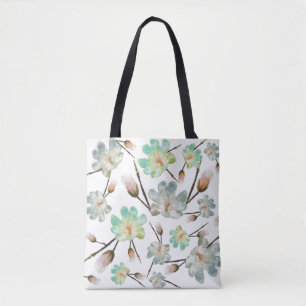 Magnolia Mönster hela vägen över Tote Bag Tygkasse