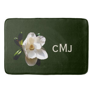 Magnolia Mörk grönt med Monogram Badrumsmatta
