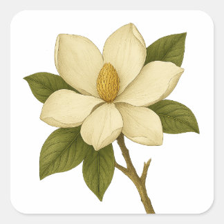 Magnolia - Nobility Fyrkantigt Klistermärke